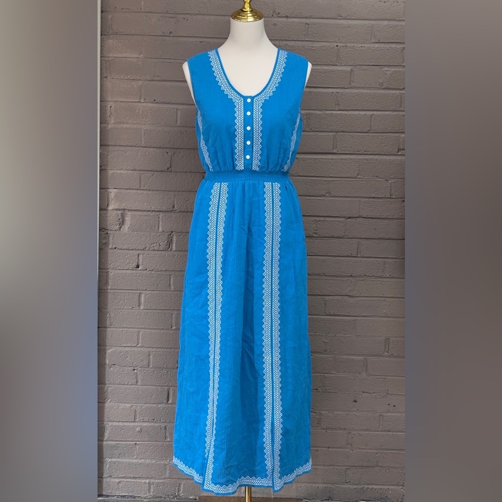 Denim & Co. Blue cotton maxi dress S